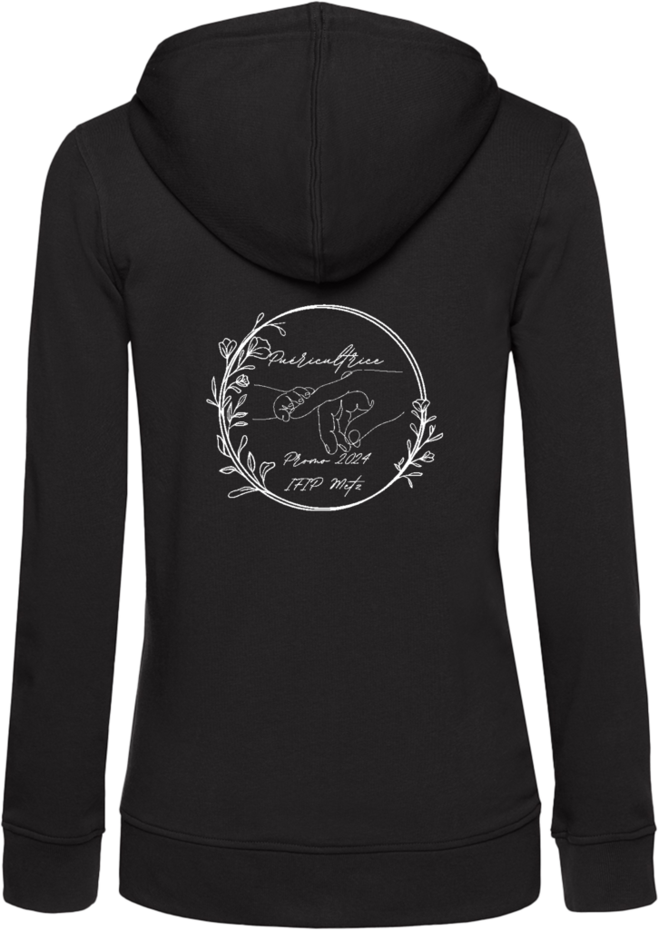 Sweat Zipp Capuche Noir Ifip Metz Personal Flocker