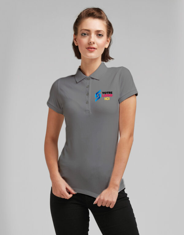Polo Femme gris - impression Dos