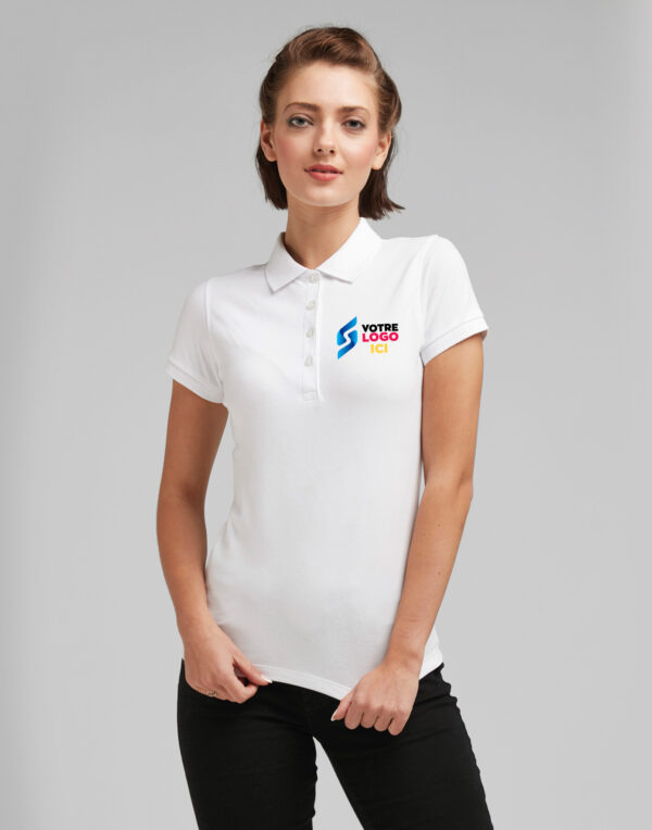 Polo Femme Blanc - impression Dos